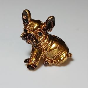 Cute Brown Frenchie Brooch - Sitting French Bulldog Brooch